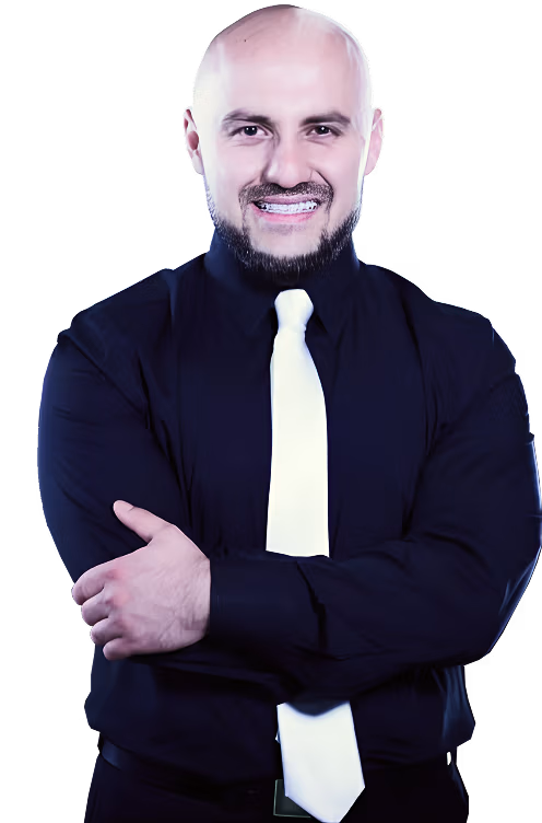 Man in black shirt and tie