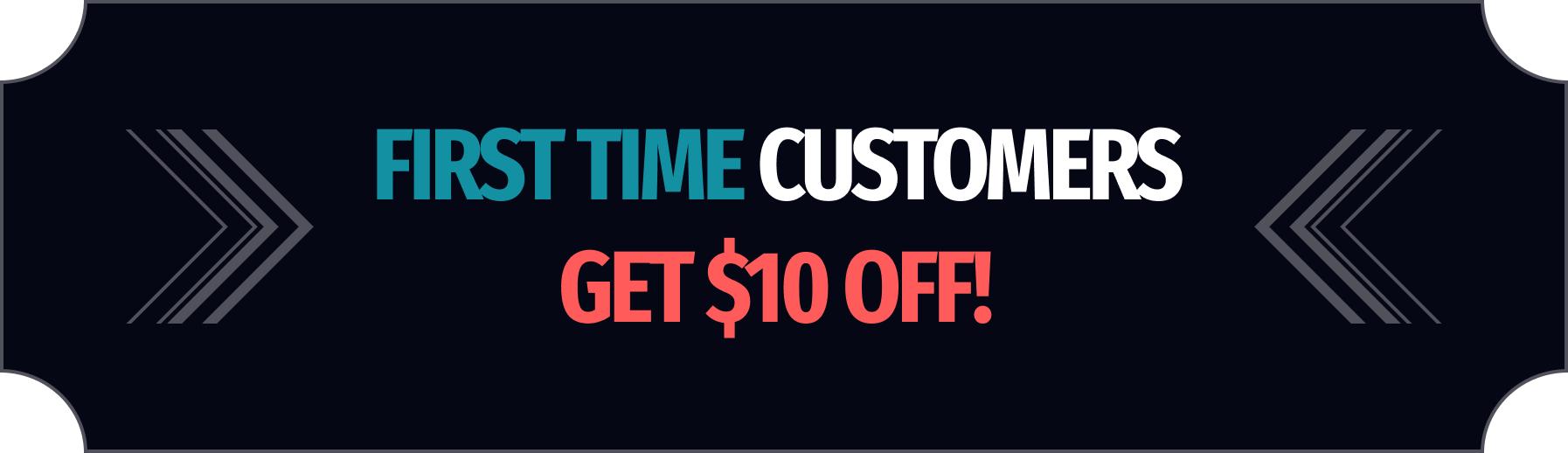 Banner - First time customers get 10 off