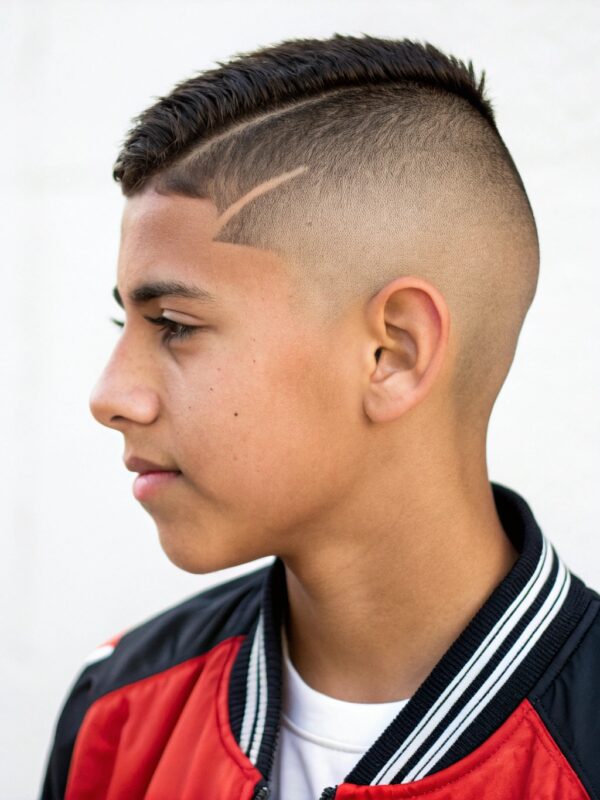 Stylish athletic buzz cut hairstyle.