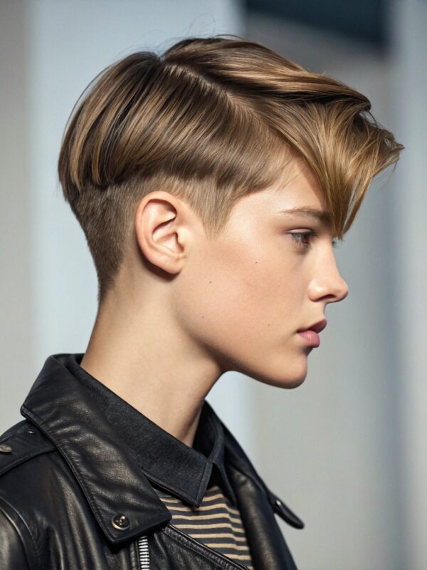 Stylish short haircut with texture.