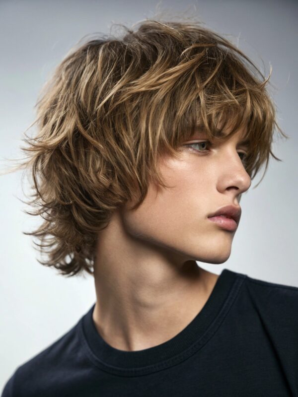 The shaggy layered look teen young man