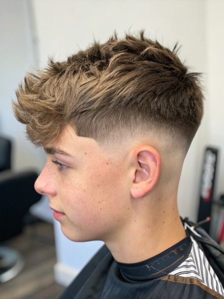 The textured crop fade teen haircut