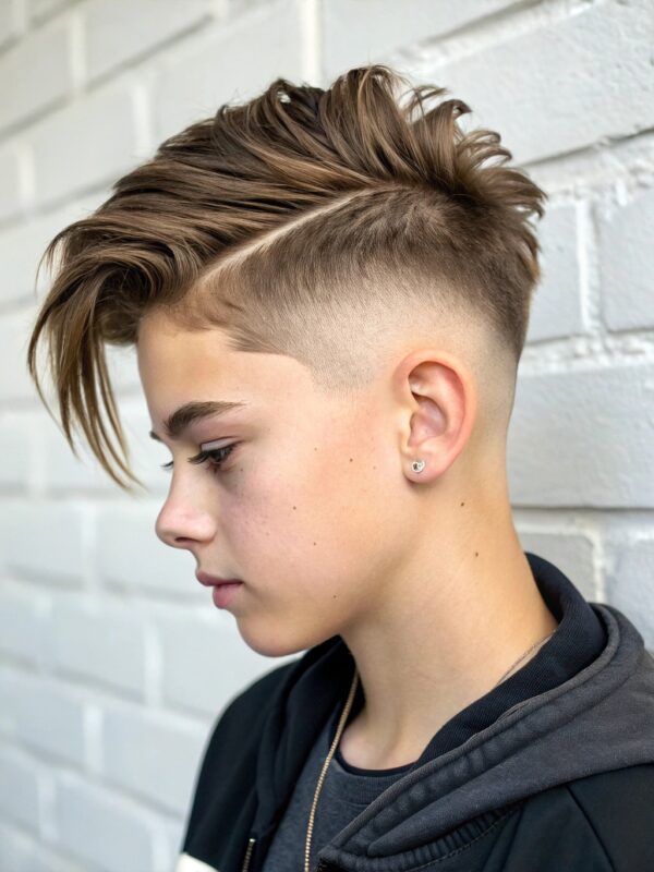 Stylish undercut with flowing hair